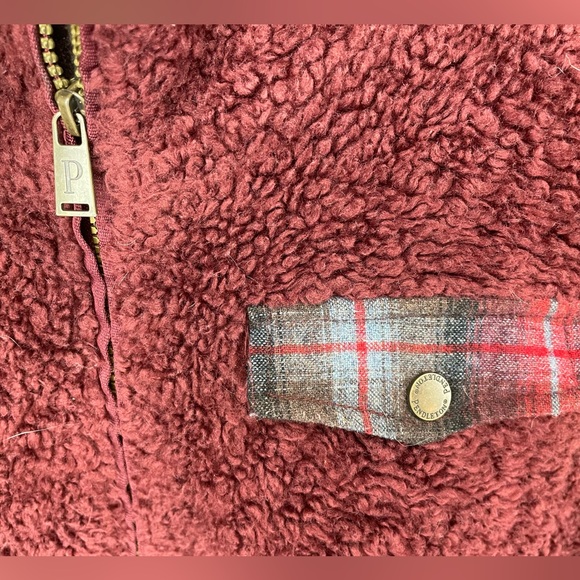 Pendleton Woolen Mills Fuzzy Zip Jacket Maroon M - Picture 9 of 14